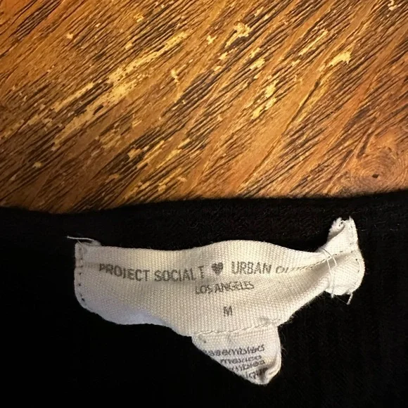 Project Social T Black Crop Wrap Blouse - Picture 2 of 2